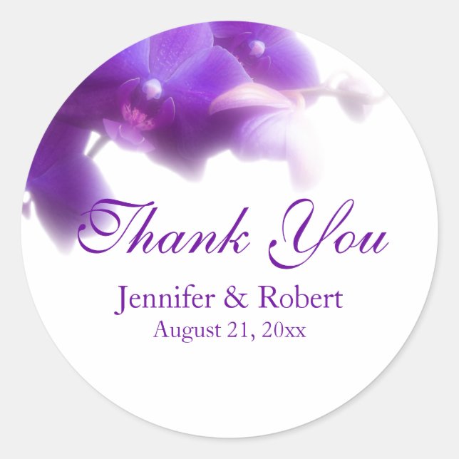Lila Orchid Vielen Dank Aufkleber (Vorderseite)