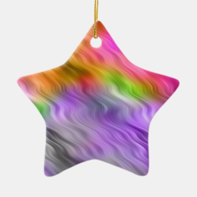 Lila Orchid Wavy Textur Keramik Ornament (Vorne)