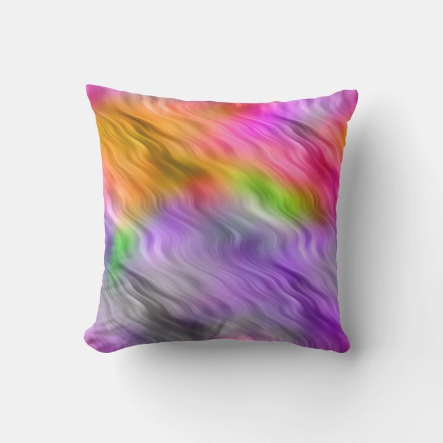 Lila Orchid Wavy Textur Kissen (Vorderseite)