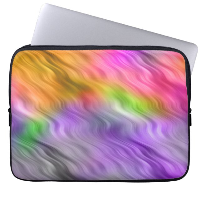 Lila Orchid Wavy Textur Laptopschutzhülle (Vorderseite)
