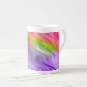 Lila Orchid Wavy Textur Prozellantasse