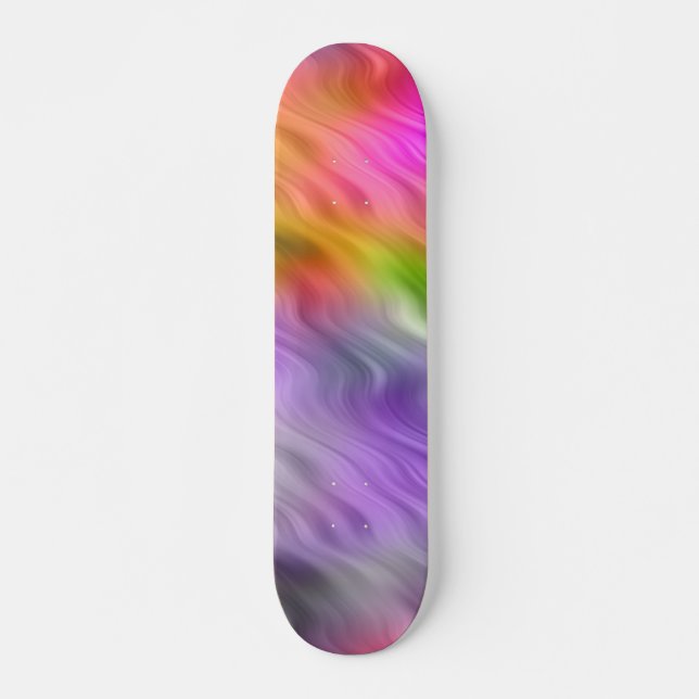 Lila Orchid Wavy Textur Skateboard (Vorne)