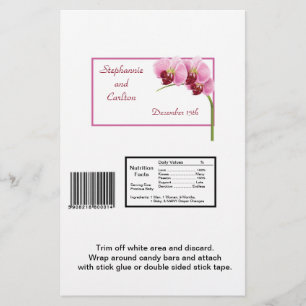Lila Orchid Wedding Large Candy Wrapper