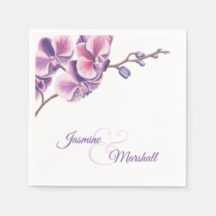 Lila Orchid Wedding Party Serviette