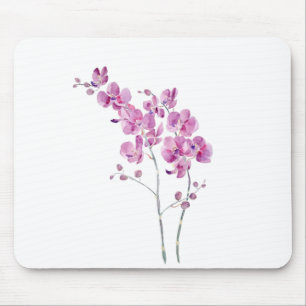 lila orchide Blume Aquarell und Tinte Mousepad