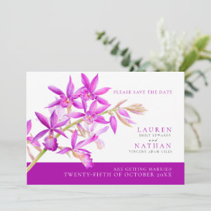 Lila Orchidee Blume Aquarell Foto Hochzeit Save The Date