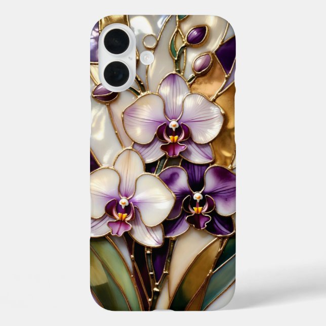 Lila Orchidee Buntglas Handyhülle Case-Mate iPhone Hülle (Rückseite)