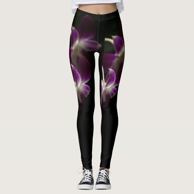 Lila Orchidee Leggings (Vorderseite)