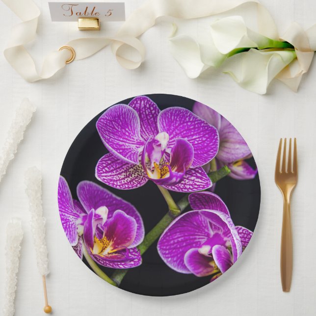Lila Orchidee Pappteller (Hochzeit)