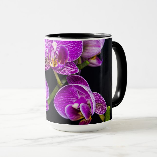 Lila Orchidee Tasse (VorderseiteRechts)