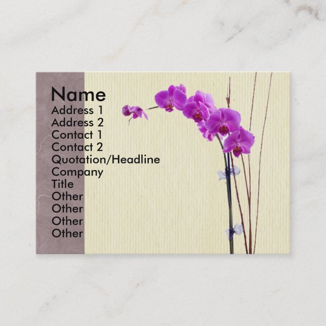 Lila Orchidee Visitenkarte (Vorderseite)