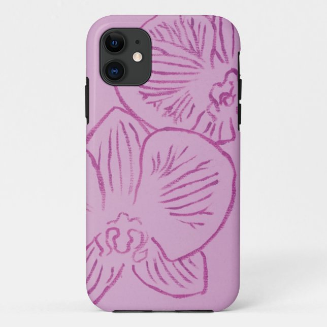 Lila Orchideen-abstrakte Kunst Case-Mate iPhone Hülle (Rückseite)