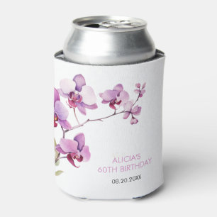 Lila Orchideen-Blüten-Geburtstag Dosenkühler