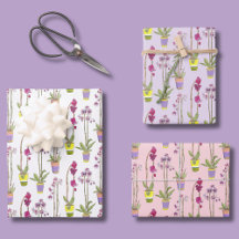 Lila Orchideen - Fantasievolle Blumenverpackung Pa