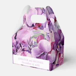 Lila Orchideen Geschenkschachtel