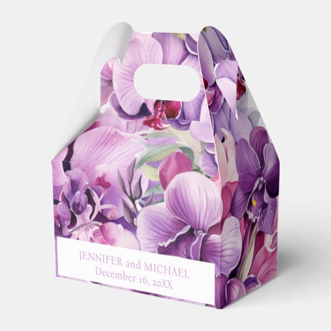 Lila Orchideen Geschenkschachtel (Vorderseite)