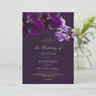 Lila Orchideen Hochzeit Einladung