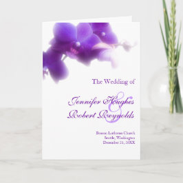 Lila Orchideen-Hochzeits-Programm-Karte Programm