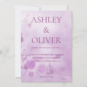 Lila-Orchideen-Hochzeitseinladung Einladung