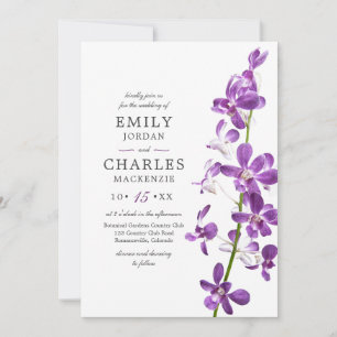 Lila Orchideen, Moderne Elegante Hochzeitseinladun Einladung