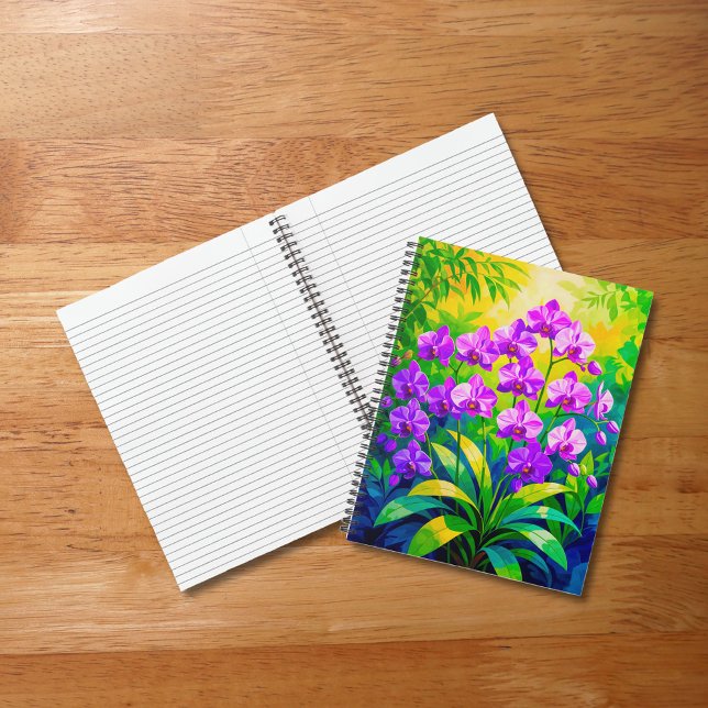 Lila Orchideen Notizbuch (Notebook with purple orchids)