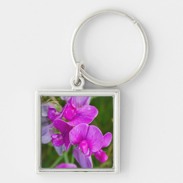 Lila Orchideen Schlüsselanhänger (Vorne)