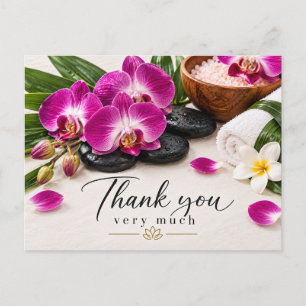 Lila Orchideen-Spa Dankeschön Elegantes Wohlbefind Postkarte