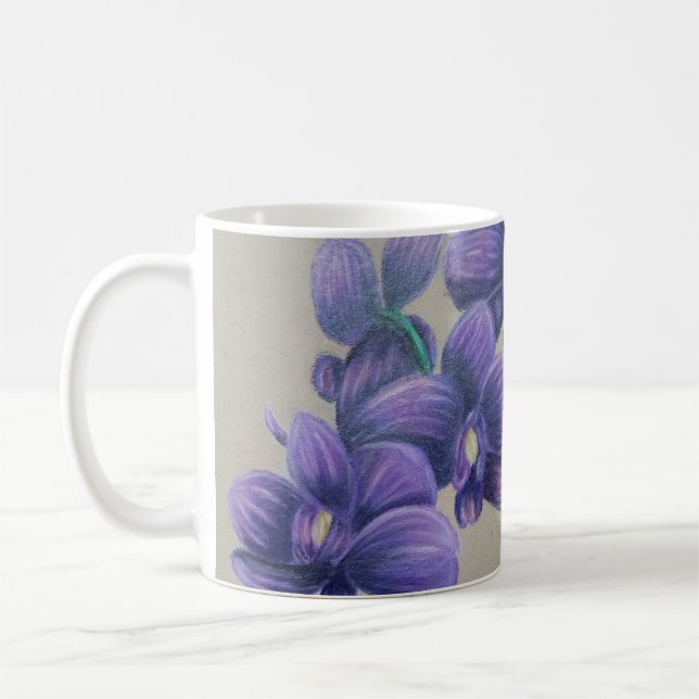 Lila Orchideen-Tasse Kaffeetasse (Links)
