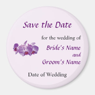 Lila Orchideen-Trio Save the Date Magnet