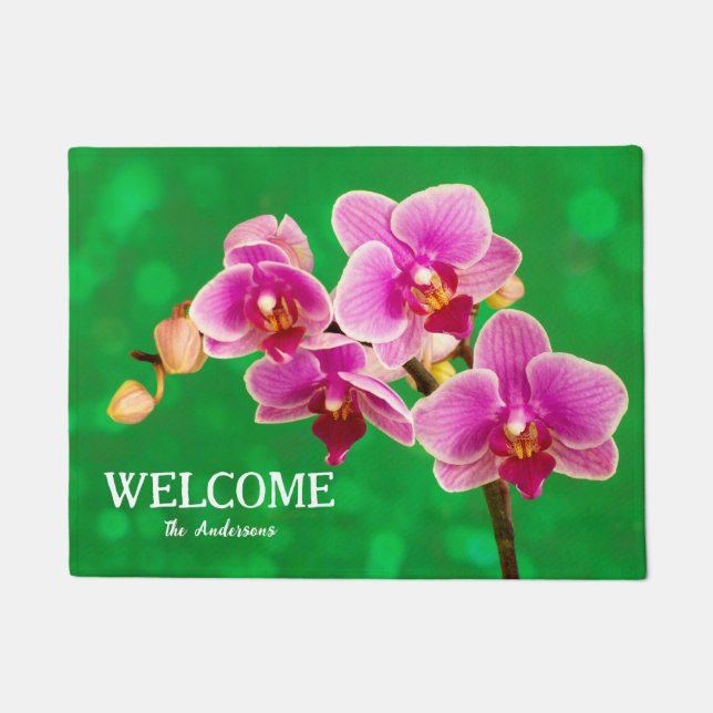 Lila Orchideen Türmatte (Vorderseite)
