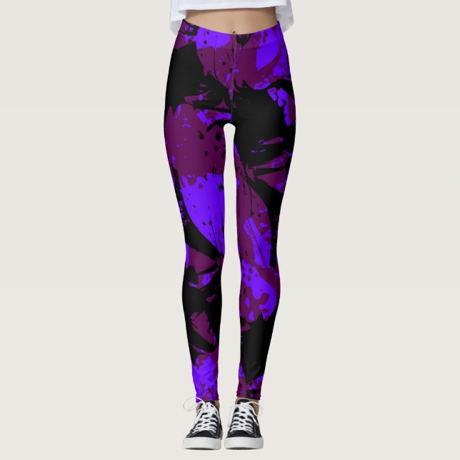 lila Orchideenaura Leggings (Vorderseite)