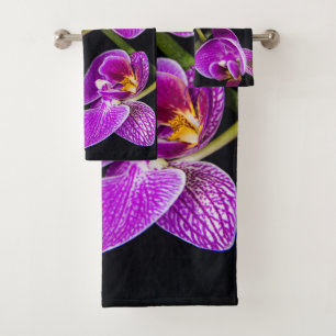 Lila Orchideenbad Set