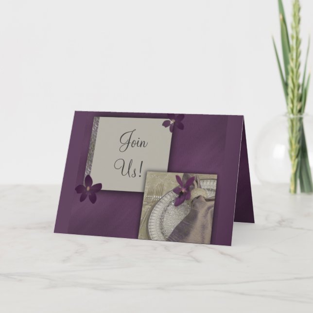 Lila Orchideeneinladung Einladung (Vorderseite)