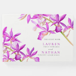 Lila Orchideenhochzeit Gästebuch