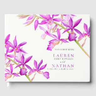 Lila Orchideenhochzeit Gästebuch