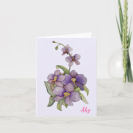 Lila Orchideenkarte Feiertagskarte