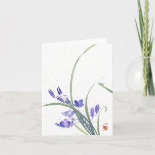 Lila OrchideeWatercolorkarte Karte