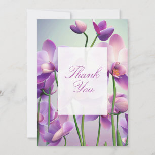 Lila Orchids Blumenhochzeit Dankeschön Karte