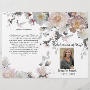 Lila Orchids Hummingbird Beerdigung Programm Flyer