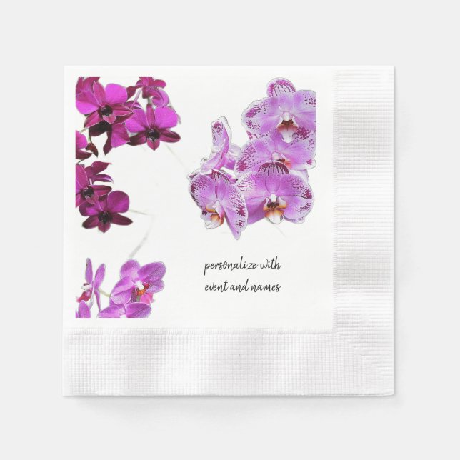 Lila Orchids Napkins Serviette (Vorderseite)