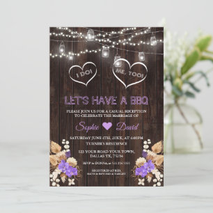 Lila Orchids Pampas Grass Lunaria Barn I DO GRILLE Einladung