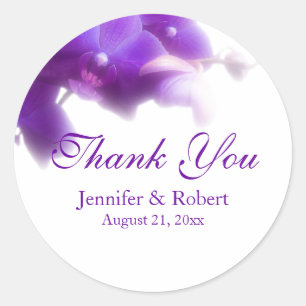 Lila-Orchis-Dankeschön-Aufkleber Runder Aufkleber