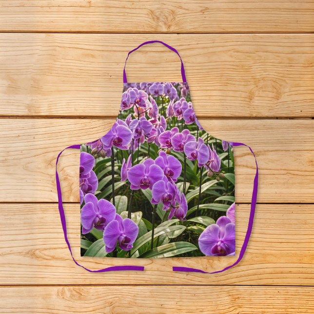 Lila-Orchis-Schürze Schürze (Apron with purple orchids)
