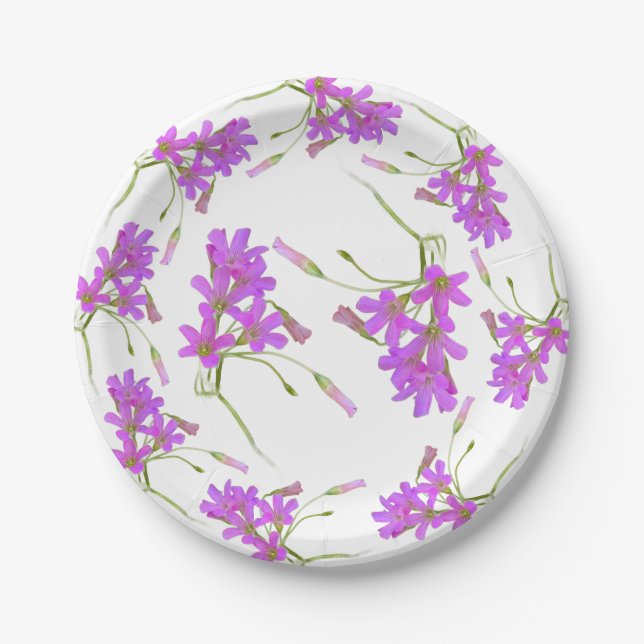 Lila organische Blumen, Pappteller (Vorderseite)