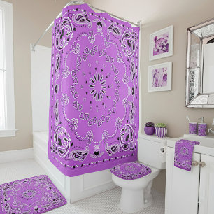 Lila orientalisches Design Duschvorhang