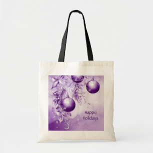 Lila Ornamente Weihnachtsfeiertag Tote Tasche