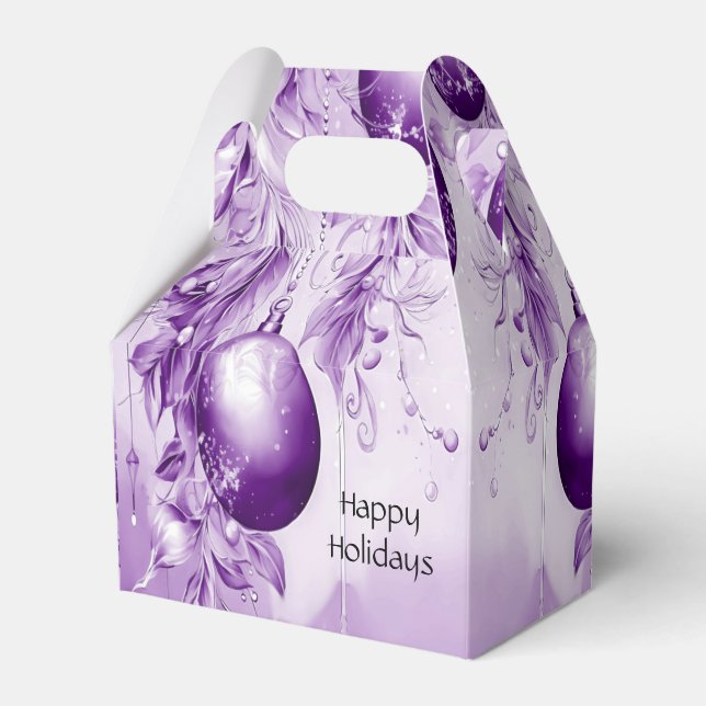 Lila Ornamente Weihnachtsfeiertage Geschenkboxen Geschenkschachtel (Vorderseite)