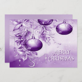 Lila Ornamente Weihnachtskarte Feiertagskarte