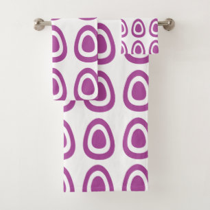 Lila Ostereier-Muster Badhandtuch Set