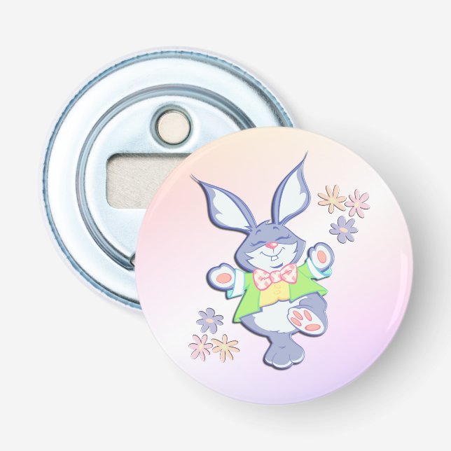 Lila Osterhase Flaschenöffner (Vorderseite)